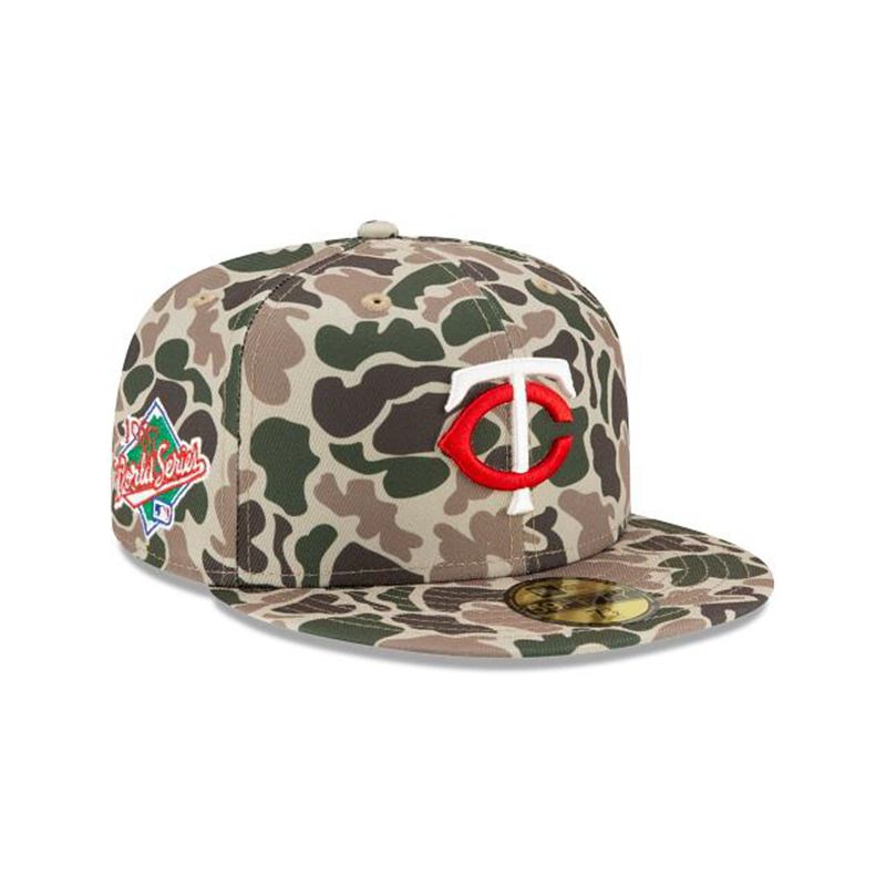 MLB Minnesota Twins Duck Camo 59Fifty Fitted (KJJ4736) - Green New Era Caps